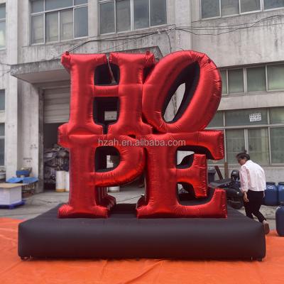 China Advertising Lighting HOPE Inflatable Balloon Inflatable Letters Model For Decoration for sale