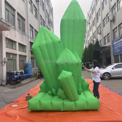 China Advertising New Design Crystal Model Inflatable Lighting Crystal Inflatable Green Balloon For Decoration for sale