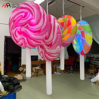 China Advertising pink inflatable candy balloon with LED light for kids birthday party for sale