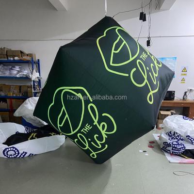 China Advertising Custom Logo Square Ceiling Decorations Inflatable Lighting Inflatable Cube for sale