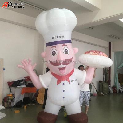 China Popular Decoration Cartoon Restaurant Interior Decoration Cook With Pizzar Food Adveristment Inflatable Props for sale