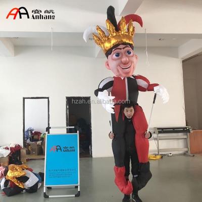 China Advertising Parade Show Walking Inflatable Stilts Clown Costume For Adults for sale