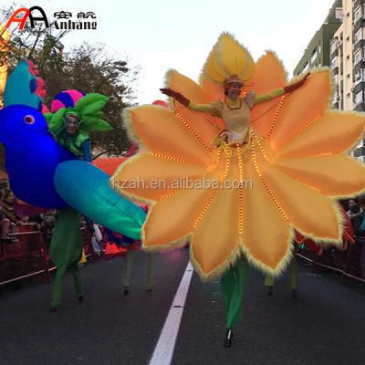 China Advertising Lighting Floats Costume Inflatable Flower Fancy Dress For Carnival Parade for sale