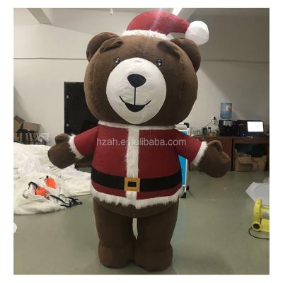 China Advertising Giant Christmas Bear Outdoor Walking Inflatable Activity Bear Costume For Christmas Parade for sale