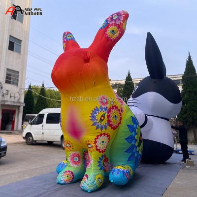 China Advertising Colorful Rabbit Cartoon Inflatable Rabbit For Easter Advertising for sale