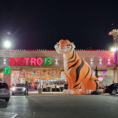 China Advertising Tiger Model Decoration Inflatable Animals Cartoon Inflatable Cute Oriented Balloon For Outdoor Yard Decoration for sale