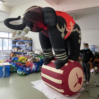 China Decoration Circus Giant Character Elephant Cartoon Inflatable Balloon With Roller for sale