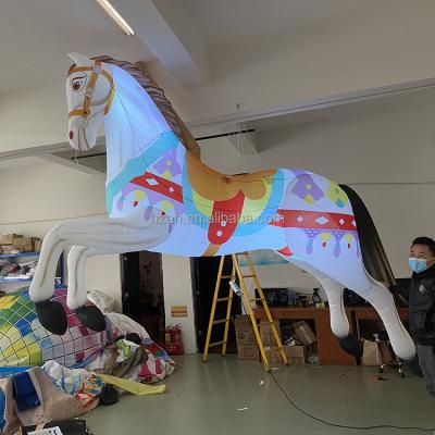 China Advertising Cute Cartoon Carousel Inflatable Horse Balloon Inflatable Model For Carnie Decorations for sale