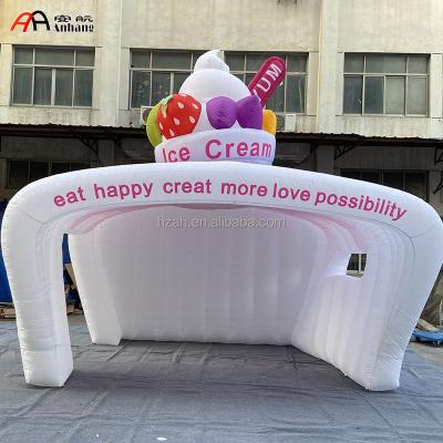 China Advertising new design factory price inflatable ice cream booth tent for sale for sale