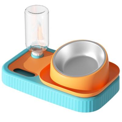 China Wholesale Viable New Design Dog Bowl Pet Stainless Steel Non-Slip Food Drinking Tray Slow Food Bowl Set for sale