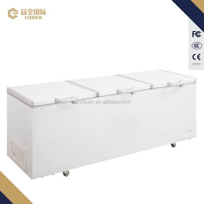 China SA/BD-1000 Single-temperature Double Compressor 3 Door Box Freezer For Beer Cups Meat Frying for sale