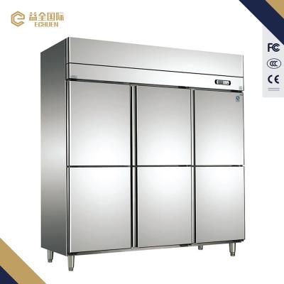 China Energy Saving COMPRESSOR 1600L Industrial Freezer Kitchen Refrigeration Equipment 6 Doors for sale