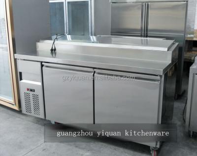 China Commercial Stainless Steel Pizza Fridge/Pizza Work Table/Pizza Prep Table Refrigerator for sale