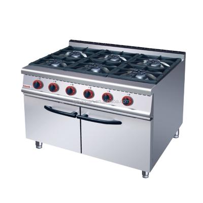 China Smoothtop 6 Burner Gas Stove with Cabinet for sale