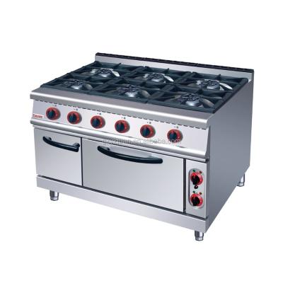 China 2016 New Smoothtop ZHTQ6 Porcelain Restaurant Equipment Gas Burner Range&Electric Oven for sale