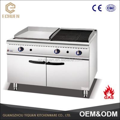 China Half Griddle 700 Gas Griddle & Half Lava Rock Grill With Cabinet Cooking Lava Rock 550x450x20 (mm) for sale