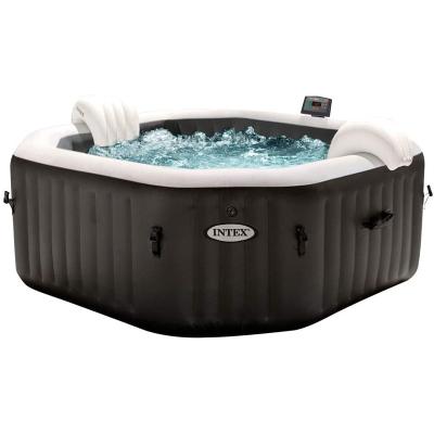 China 0.84mm PVC INTEX 28458 Portable Inflatable Size 201*201*71cm Octagon Massage Hot Tub Sheer Spa With Sea Water Sanitation System for sale