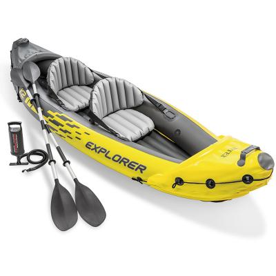 China Hot Sale Intex 68307 Intex 68307 Beach Canoe Kayak Caiaques Set Popular PVC Easy Yellow Inflatable Kayak Inflatable Rowing Boat for sale