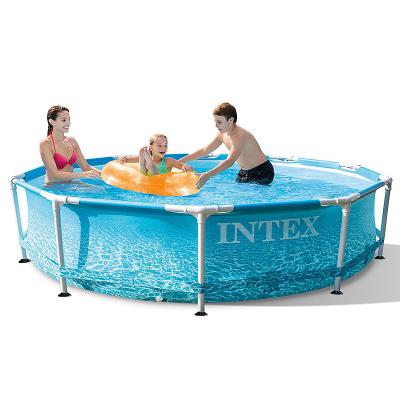 China Intex 28206 PVC Outdoor Outdoor Camping Family 10 Feet Circular Outdoor Ground Swimming Pool Set AGP Stand Pipe Ocean for sale