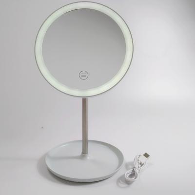 China Personalized Rechargeable Lady Led Makeup Mirror Desktop Makeup Mirror With Led Lighted for sale