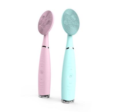 China New Silicone High Frequency Sonic Vibrating Deeply Cleaning Skin Waterproof Facial Cleansing Brush for sale