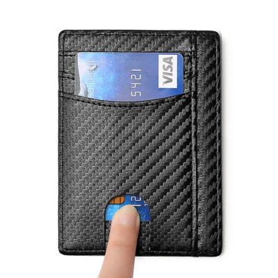 China Front Pocket Leather Slim Wallet NATIONAL RFID Blocking Card Holder Medium Size for sale