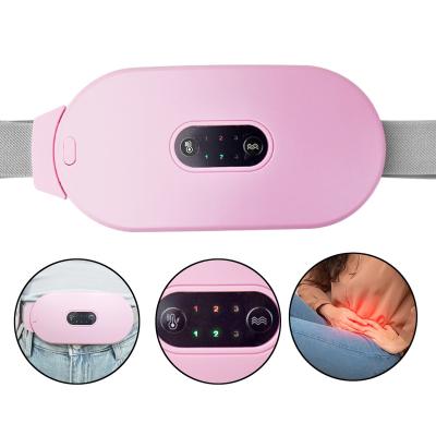 China Safe to use Portable Cordless Electric Warm Palace Belt Waist Massage Pain Relief Menstrual cramps heating pad For Women Girl for sale