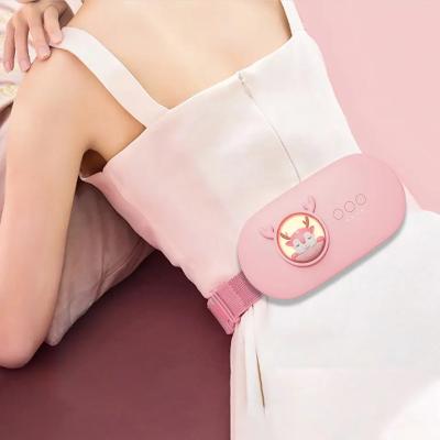 China Comfortable Cordless Relief Period Cramps Pain Warm Palace Belt Abdominal Massager Menstrual Heating Pad for sale