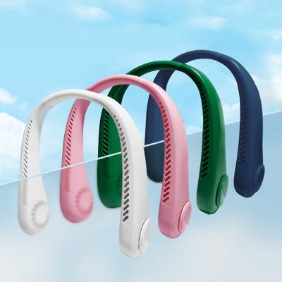 China Outdoor USB Wearable fans Cooling Mini Personal  rechargeable fan Neckband Bladeless Hanging Portable Neck Fan for sale