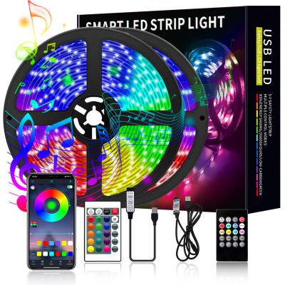 China Residential App controlled full kit music sync voice control 5050 1M 2M 3M 5M  waterproof wifi Bluetooth smart RGB LED strip Light for sale