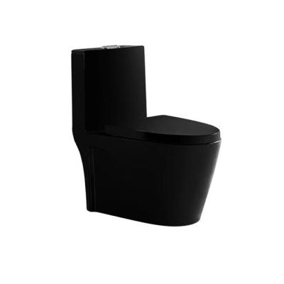 China Double-Flow Middle East Popular Muslim Arab Wash Down Style WC Bright Black Ceramic Toilet for sale