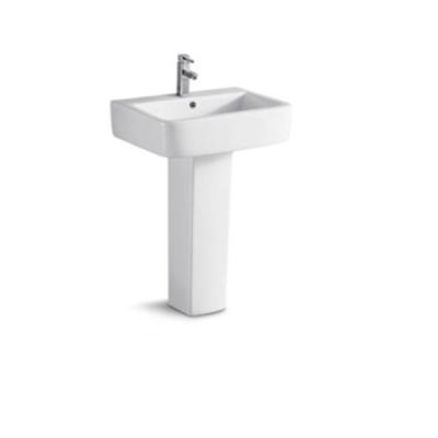 China Modern Corner Bath Room Floor Standing Artificial Ceramic Pedestal With Basin For Bathroom And For Hotel for sale