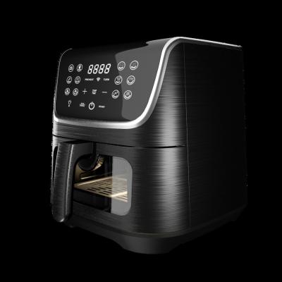 China 2023 New Hotel Air Fryer 5.5L LCD Digital Display, Wire Drawing Body Premium Looking, Visible Window, Smart Cooking 8 Menu for sale