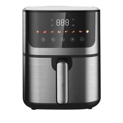 China Color Touch Screen Double Heating Element Digital Air Fryer Stainless Steel Smart Electric Air Fryer for sale