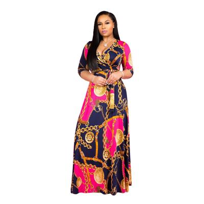 China Anti-Static Fashionable African Print Dresses Good Quality Plus Size Wholesale XXXL Costume Dresses for sale