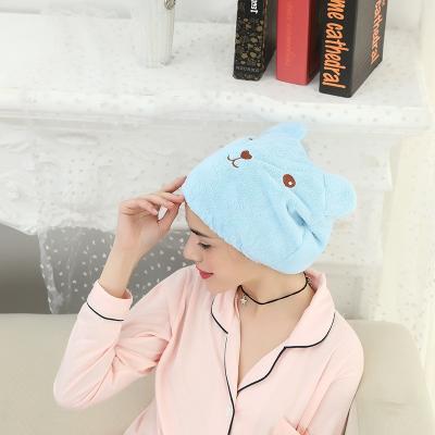 China QUICK DRY spot cartoon disturbed fur hats addicted to drink rubbing dry hair bath hat hair towel for sale