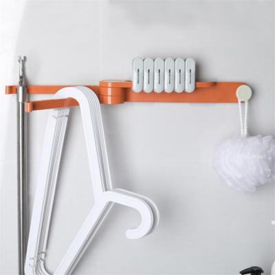 China Wall Mounted Towel Rack Three-bar Swivel Towel Hanger Foldable Storage Rack Minimalist for sale