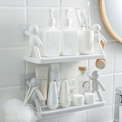 China Creative Minimalist Wall Mounted Human Shaped Multifunctional Rack Railing Wall Storage Rack Kitchen And Bathroom Storage Rack for sale