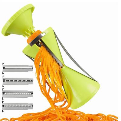 China Sustainable Kitchen 4-in-1 Funnel Spiral Shredder 4 Blades Can Be Changed Kitchen Grater for sale