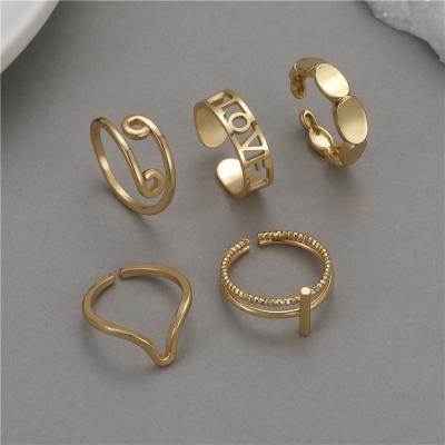 China New Trendy Style Fashion Jewelry Cheap Adjustable 14K Gold Plated Rings For Female for sale