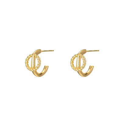 China New FASHIONABLE Design Trending Women Jewelry Twisting Circle Stud Earring for sale