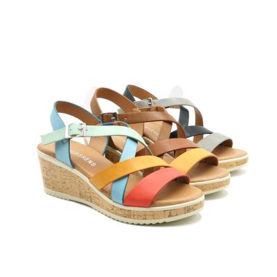 China Latest Design P922 Custom 3 Color Flat Shoes Women Summer Outdoor Sandals Wedge Sandals for sale