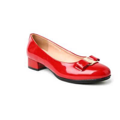 China Red flat bridal shoes women's flat leather shoes bridal shoes mirror cowskin pumps for girls for sale