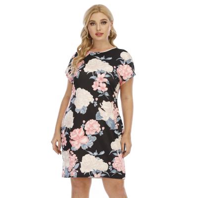 China Anti-wrinkle Plus Sizes Clothing Manufacturer Womens Clothing Summer Bodycon Floral Print Dresses for sale