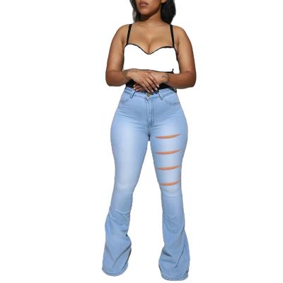 China Plus Size Dropshipping Spot AmazonebayEuropean And American Plus Size Women's Clothing High Waist Thin Ripped Jeans for sale