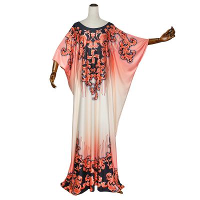 China 2020 Wool MuslimQLO Pattern Batwing Sleeve Dress Dubai Kaftan Abaya Oversized Print 1260 Long Dress for sale