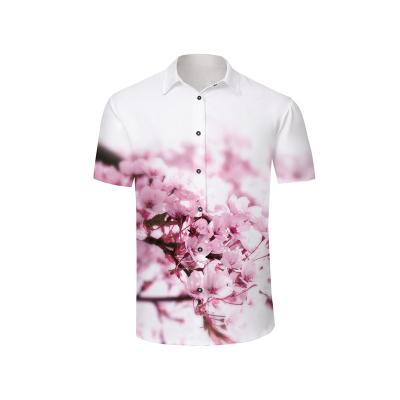 China Small Fresh Flower Element Printed Anti-shrink Pattern Men's Casual Style 3D Digital Shirt for sale