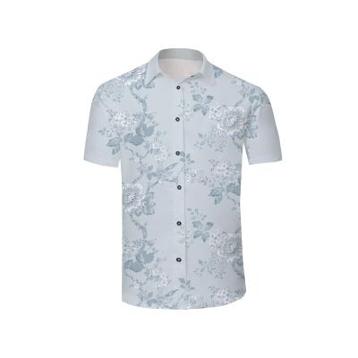 China 3D Anti-Shrink Printed Floral Style Mens Summer Fashion Casual Short Sleeve Pattern Shirt for sale