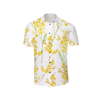 China 3D Anti Shrink Printed Newly Designed Floral Style Men's Summer Casual Short Sleeve Pattern Shirts for sale