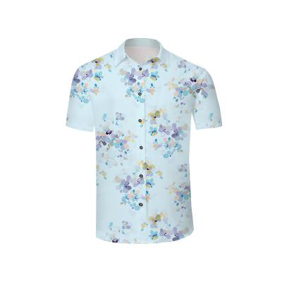 China Summer 3D Anti-shrink Printed Casual Men's Digital Short Sleeve Shirt With Floral Elements for sale